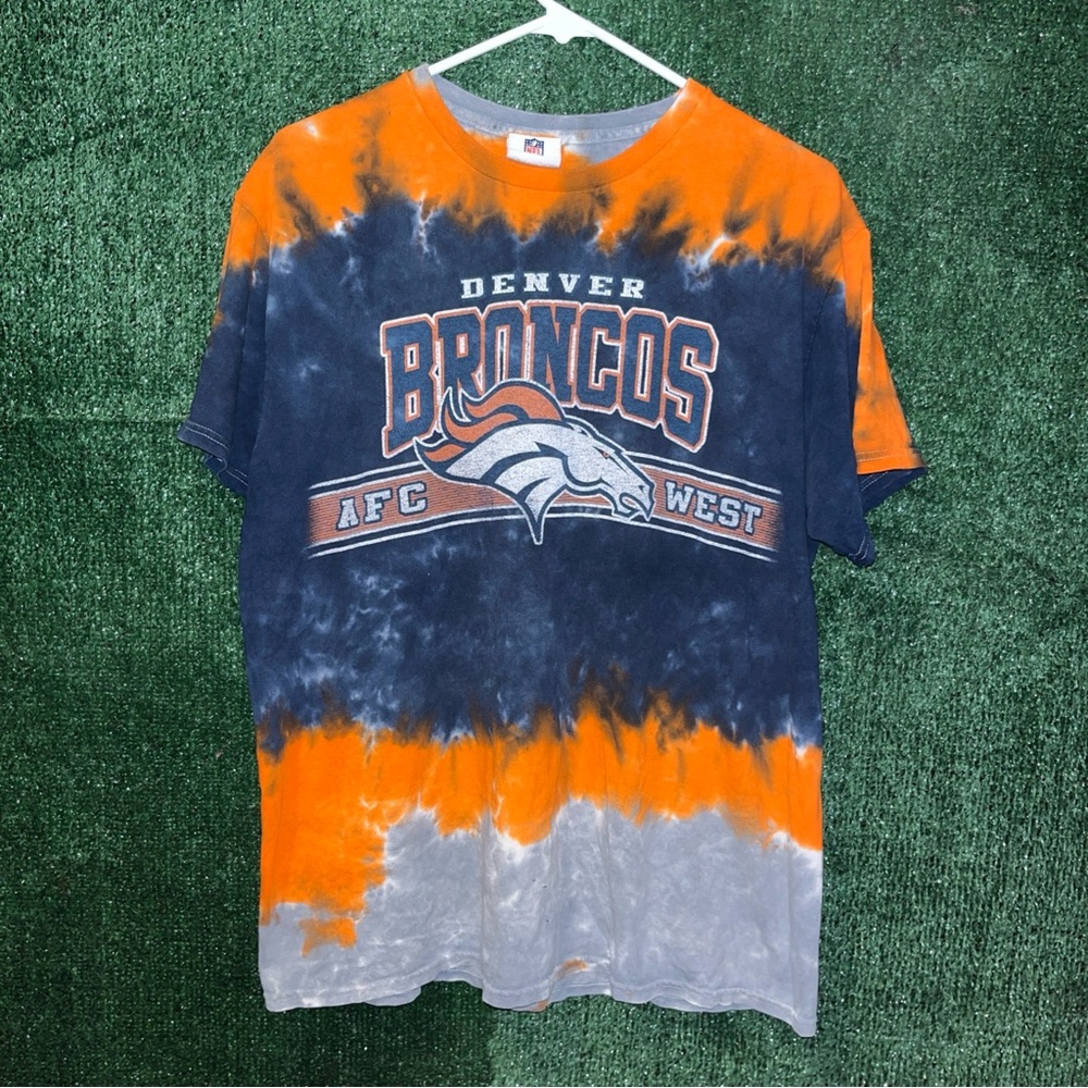 Denver Broncos Vintage Y2K Tie Dye Shirt L NFL tag Colorado Football John Elway